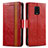 Custodia Portafoglio In Pelle Cover con Supporto S02D per Xiaomi Redmi Note 9S Rosso