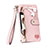 Custodia Portafoglio In Pelle Cover con Supporto S03D per Apple iPhone 13 Rosa