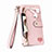 Custodia Portafoglio In Pelle Cover con Supporto S03D per Apple iPhone 15 Pro Rosa