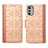 Custodia Portafoglio In Pelle Cover con Supporto S03D per Motorola Moto E32 Marrone Chiaro