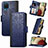 Custodia Portafoglio In Pelle Cover con Supporto S03D per Samsung Galaxy A12 Nacho Blu