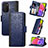 Custodia Portafoglio In Pelle Cover con Supporto S03D per Samsung Galaxy M02s Blu