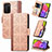 Custodia Portafoglio In Pelle Cover con Supporto S03D per Samsung Galaxy M02s Marrone Chiaro