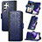 Custodia Portafoglio In Pelle Cover con Supporto S03D per Samsung Galaxy S21 Ultra 5G