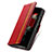 Custodia Portafoglio In Pelle Cover con Supporto S03D per Samsung Galaxy Z Fold3 5G Rosso