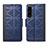 Custodia Portafoglio In Pelle Cover con Supporto S03D per Sony Xperia 1 IV Blu