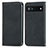 Custodia Portafoglio In Pelle Cover con Supporto S04D per Google Pixel 6a 5G Nero