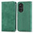 Custodia Portafoglio In Pelle Cover con Supporto S04D per Huawei Honor 50 Pro 5G Verde