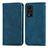 Custodia Portafoglio In Pelle Cover con Supporto S04D per Huawei Honor V40 5G Blu