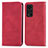 Custodia Portafoglio In Pelle Cover con Supporto S04D per Huawei Honor V40 5G Rosso