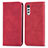 Custodia Portafoglio In Pelle Cover con Supporto S04D per LG Velvet 2 Pro Rosso