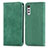 Custodia Portafoglio In Pelle Cover con Supporto S04D per LG Velvet 2 Pro Verde