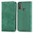 Custodia Portafoglio In Pelle Cover con Supporto S04D per Motorola Moto E30 Verde