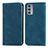 Custodia Portafoglio In Pelle Cover con Supporto S04D per Motorola Moto Edge 20 5G Blu