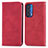 Custodia Portafoglio In Pelle Cover con Supporto S04D per Motorola Moto Edge (2021) 5G Rosso