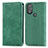 Custodia Portafoglio In Pelle Cover con Supporto S04D per Motorola Moto G Play (2023) Verde