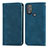 Custodia Portafoglio In Pelle Cover con Supporto S04D per Motorola Moto G Power (2022) Blu