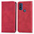 Custodia Portafoglio In Pelle Cover con Supporto S04D per Motorola Moto G Pure Rosso