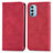 Custodia Portafoglio In Pelle Cover con Supporto S04D per Motorola Moto G51 5G Rosso