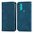 Custodia Portafoglio In Pelle Cover con Supporto S04D per Motorola Moto G71 5G Blu