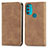 Custodia Portafoglio In Pelle Cover con Supporto S04D per Motorola Moto G71 5G Marrone