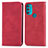 Custodia Portafoglio In Pelle Cover con Supporto S04D per Motorola Moto G71 5G Rosso