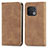 Custodia Portafoglio In Pelle Cover con Supporto S04D per OnePlus 10 Pro 5G Marrone