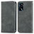 Custodia Portafoglio In Pelle Cover con Supporto S04D per Oppo A16s Grigio