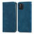 Custodia Portafoglio In Pelle Cover con Supporto S04D per Oppo Find X3 5G Blu