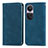 Custodia Portafoglio In Pelle Cover con Supporto S04D per Oppo Reno10 5G Blu