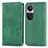 Custodia Portafoglio In Pelle Cover con Supporto S04D per Oppo Reno10 5G Verde