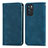 Custodia Portafoglio In Pelle Cover con Supporto S04D per Oppo Reno6 5G Blu