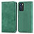 Custodia Portafoglio In Pelle Cover con Supporto S04D per Oppo Reno6 5G Verde