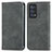 Custodia Portafoglio In Pelle Cover con Supporto S04D per Oppo Reno6 Pro+ Plus 5G Grigio