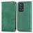 Custodia Portafoglio In Pelle Cover con Supporto S04D per Oppo Reno6 Pro+ Plus 5G Verde