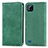 Custodia Portafoglio In Pelle Cover con Supporto S04D per Realme C20 Verde