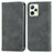 Custodia Portafoglio In Pelle Cover con Supporto S04D per Realme C35 Grigio