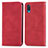 Custodia Portafoglio In Pelle Cover con Supporto S04D per Samsung Galaxy A02 Rosso