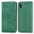 Custodia Portafoglio In Pelle Cover con Supporto S04D per Samsung Galaxy A02 Verde