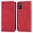 Custodia Portafoglio In Pelle Cover con Supporto S04D per Samsung Galaxy A02s Rosso