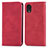 Custodia Portafoglio In Pelle Cover con Supporto S04D per Samsung Galaxy A03 Core Rosso