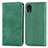 Custodia Portafoglio In Pelle Cover con Supporto S04D per Samsung Galaxy A03 Core Verde