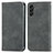 Custodia Portafoglio In Pelle Cover con Supporto S04D per Samsung Galaxy A04s Grigio