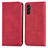 Custodia Portafoglio In Pelle Cover con Supporto S04D per Samsung Galaxy A04s Rosso