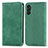 Custodia Portafoglio In Pelle Cover con Supporto S04D per Samsung Galaxy A04s Verde
