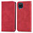 Custodia Portafoglio In Pelle Cover con Supporto S04D per Samsung Galaxy A12 Rosso