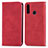 Custodia Portafoglio In Pelle Cover con Supporto S04D per Samsung Galaxy A20s Rosso