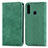 Custodia Portafoglio In Pelle Cover con Supporto S04D per Samsung Galaxy A20s Verde