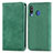 Custodia Portafoglio In Pelle Cover con Supporto S04D per Samsung Galaxy A40s Verde