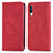 Custodia Portafoglio In Pelle Cover con Supporto S04D per Samsung Galaxy A50 Rosso